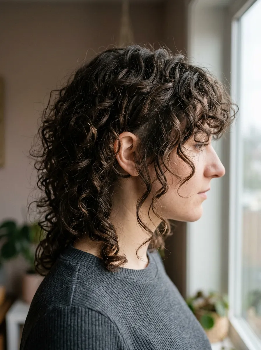 Curly Shag with Undercut