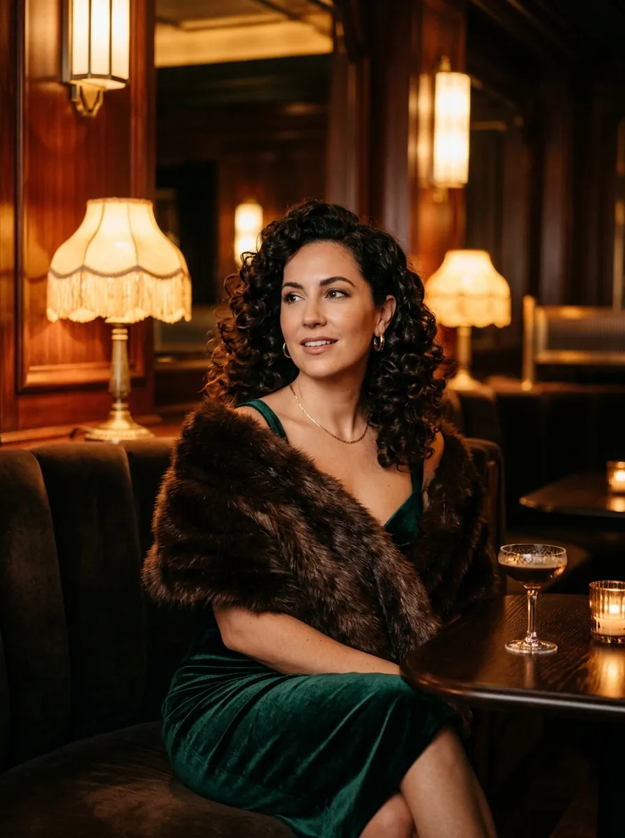 Voluminous Curls with Fur Stole