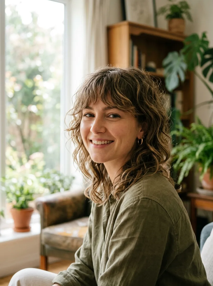 Short Shag with Wavy Bangs