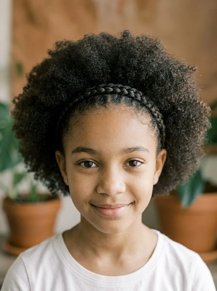 Braided Headband on Natural Hair
