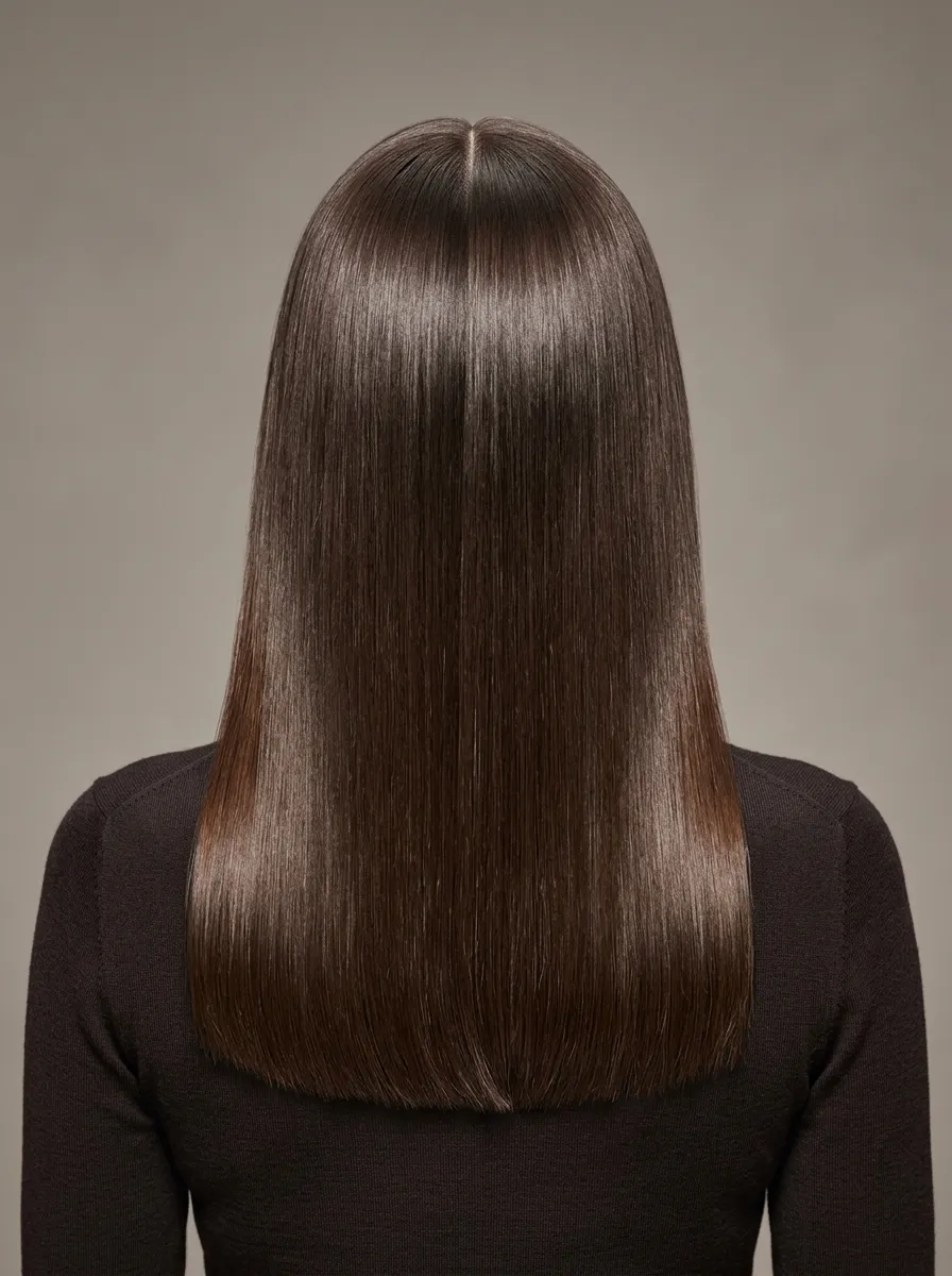 Sleek Middle Part with Shine