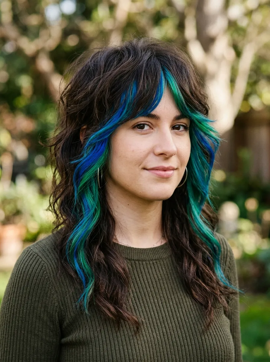 Shag with Bold Color Money Pieces
