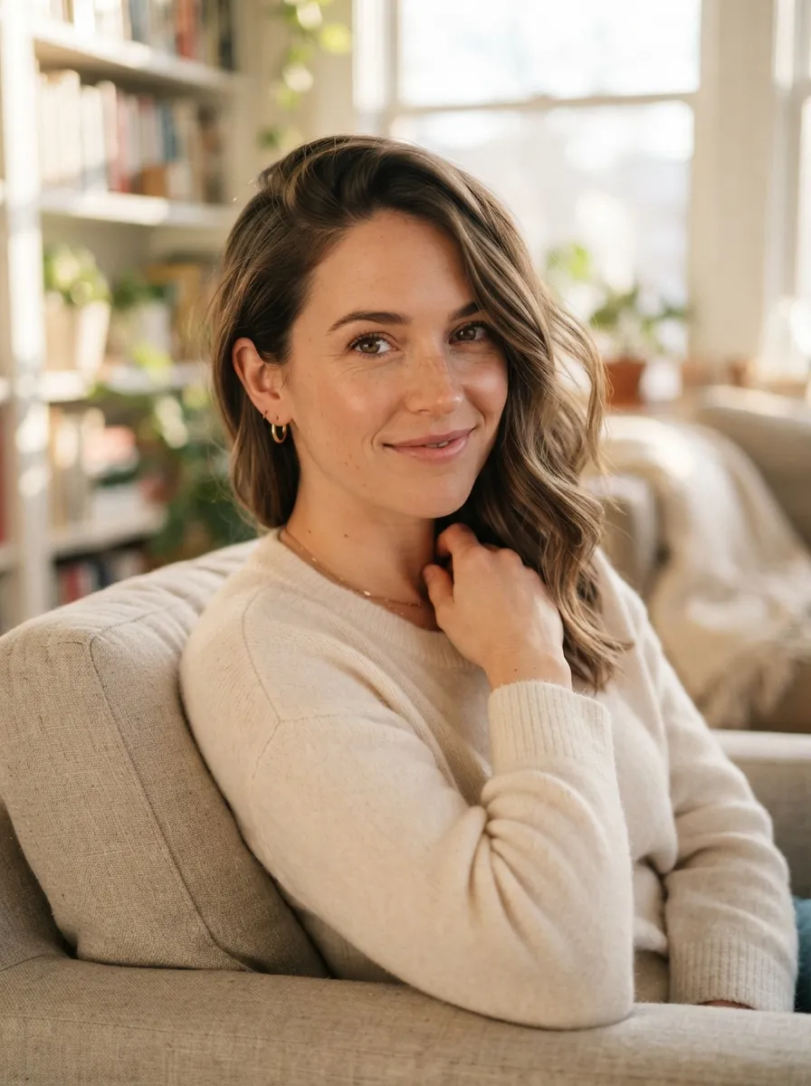 Tucked Hair With A Soft Side Swept Look