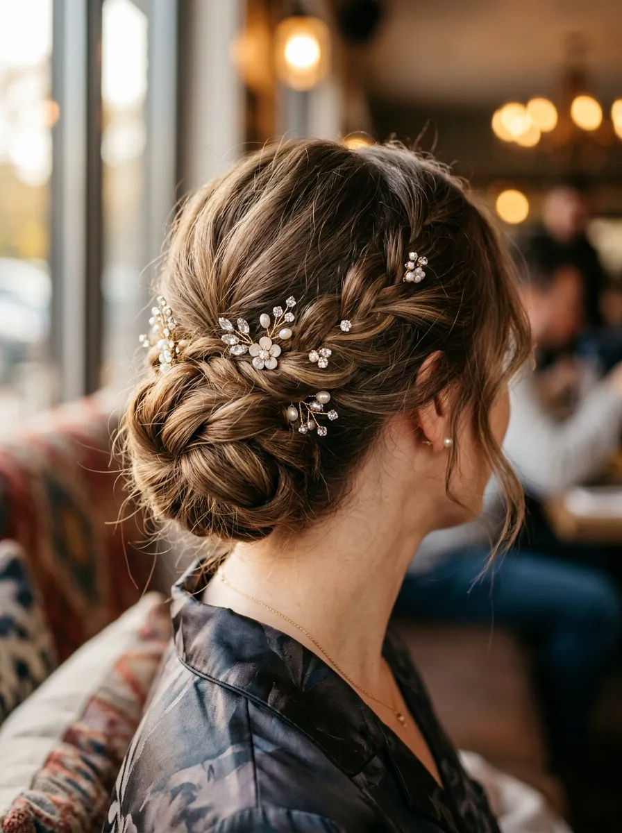 Accessorized Updo with Pins