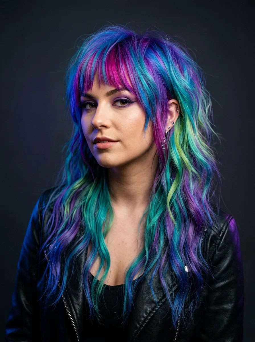 Wolf Cut Paired with Bold Color