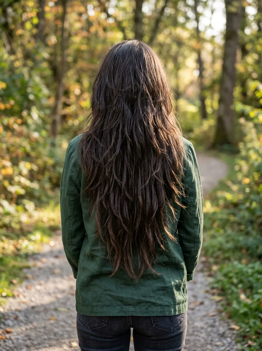 Choppy Layers on Long Hair