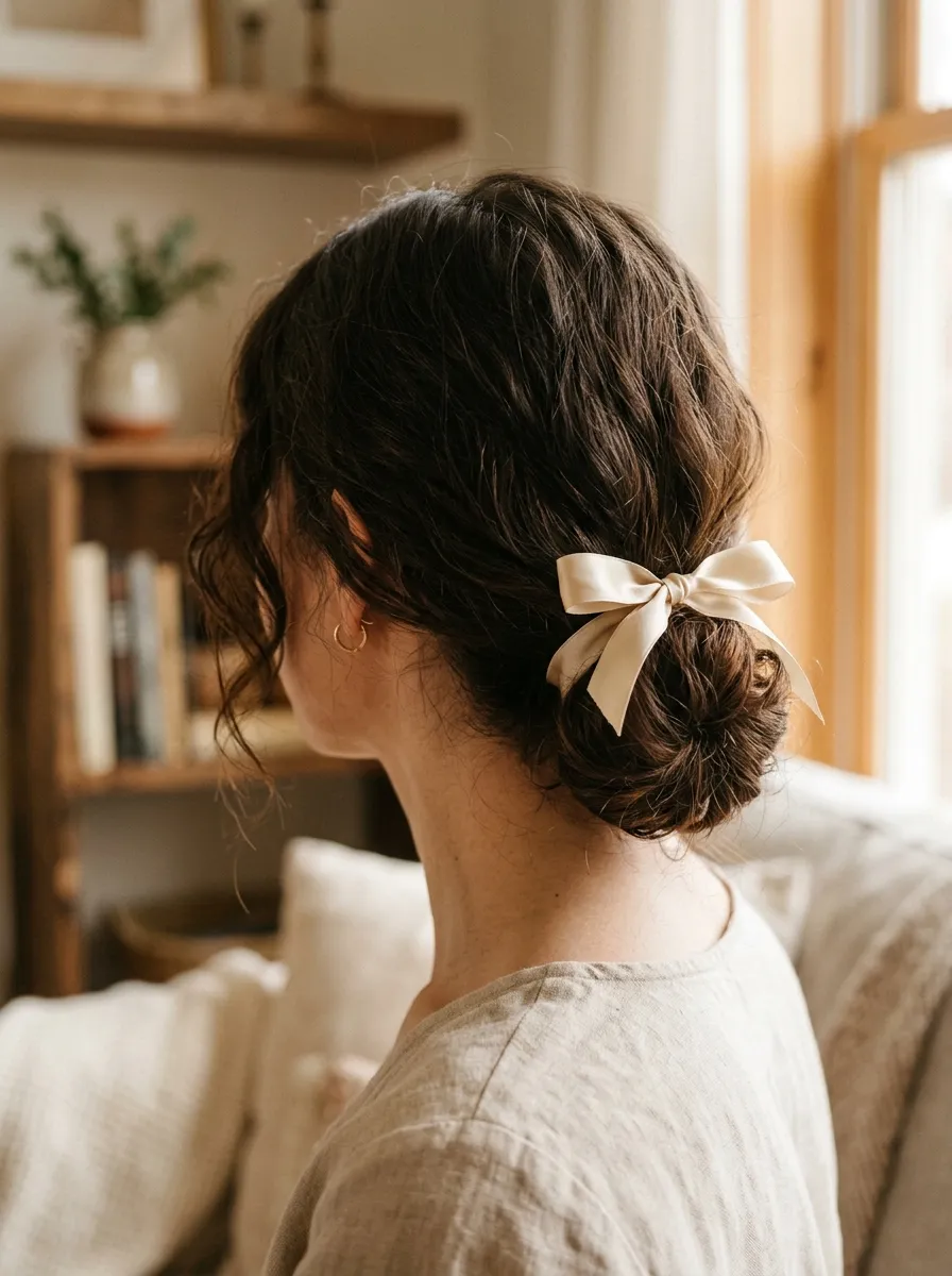 Low Bun with Ribbon