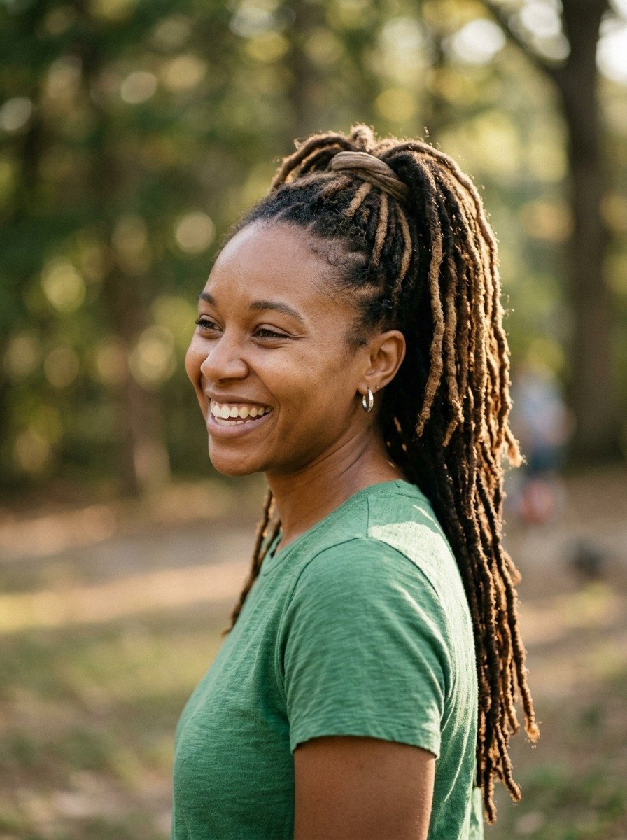 Half Up Half Down Locs