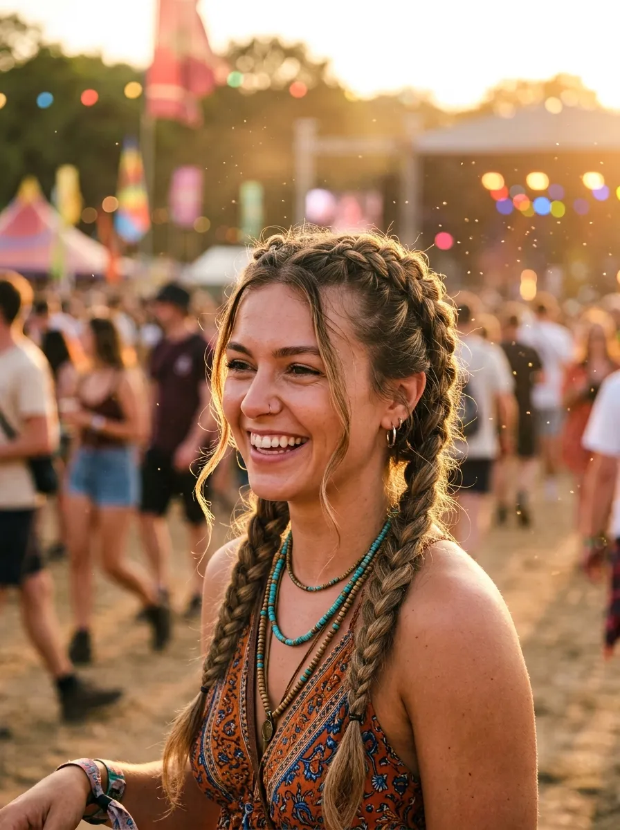 Double Dutch Braids with Face Framing