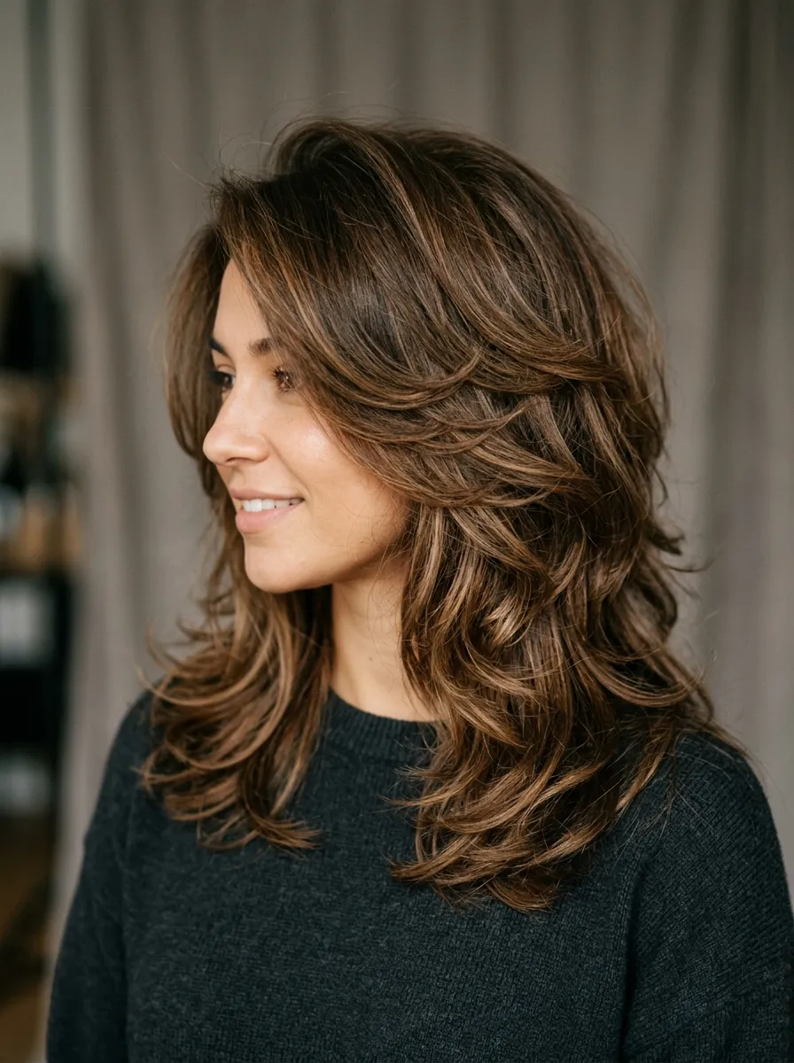 Shoulder Length Layers for Everyday Volume