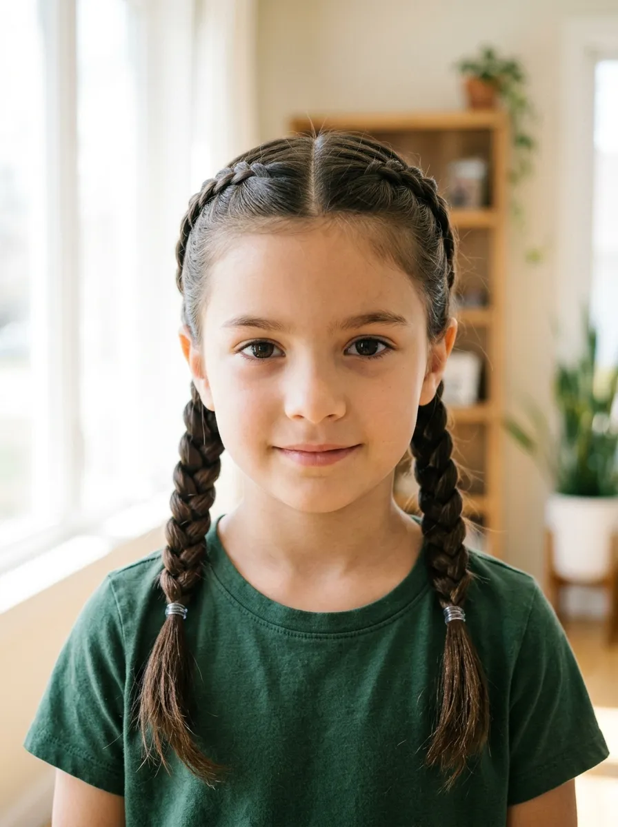 Dutch Braid Pigtails