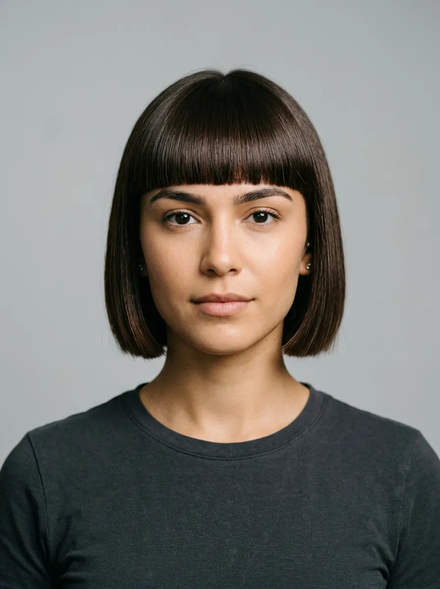 The Blunt Bob with a Blunt Fringe