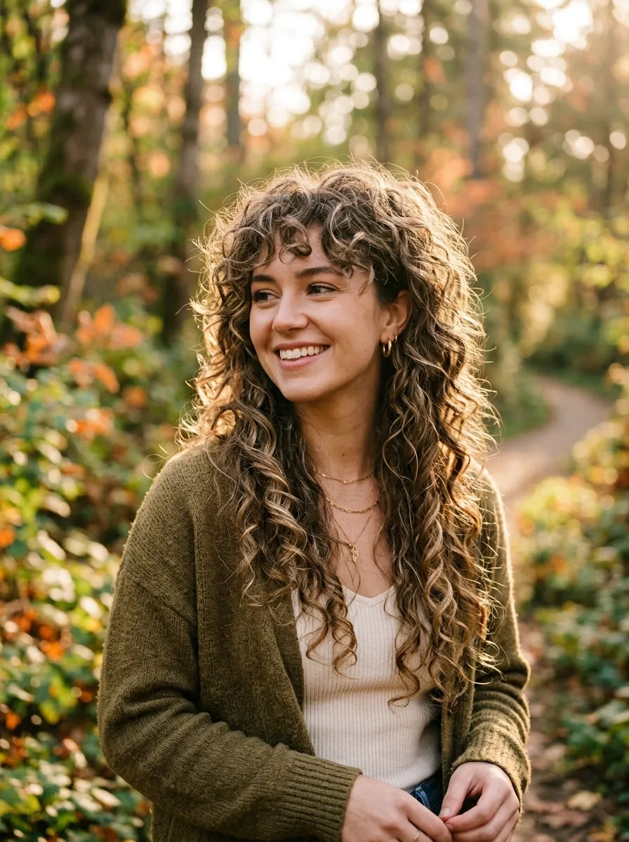 Long Curly Wolf Cut