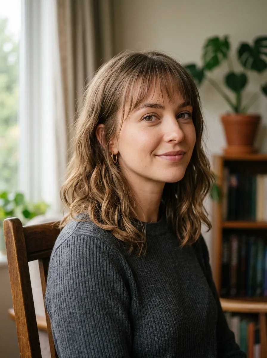 Wispy Fringe with a Long Bob