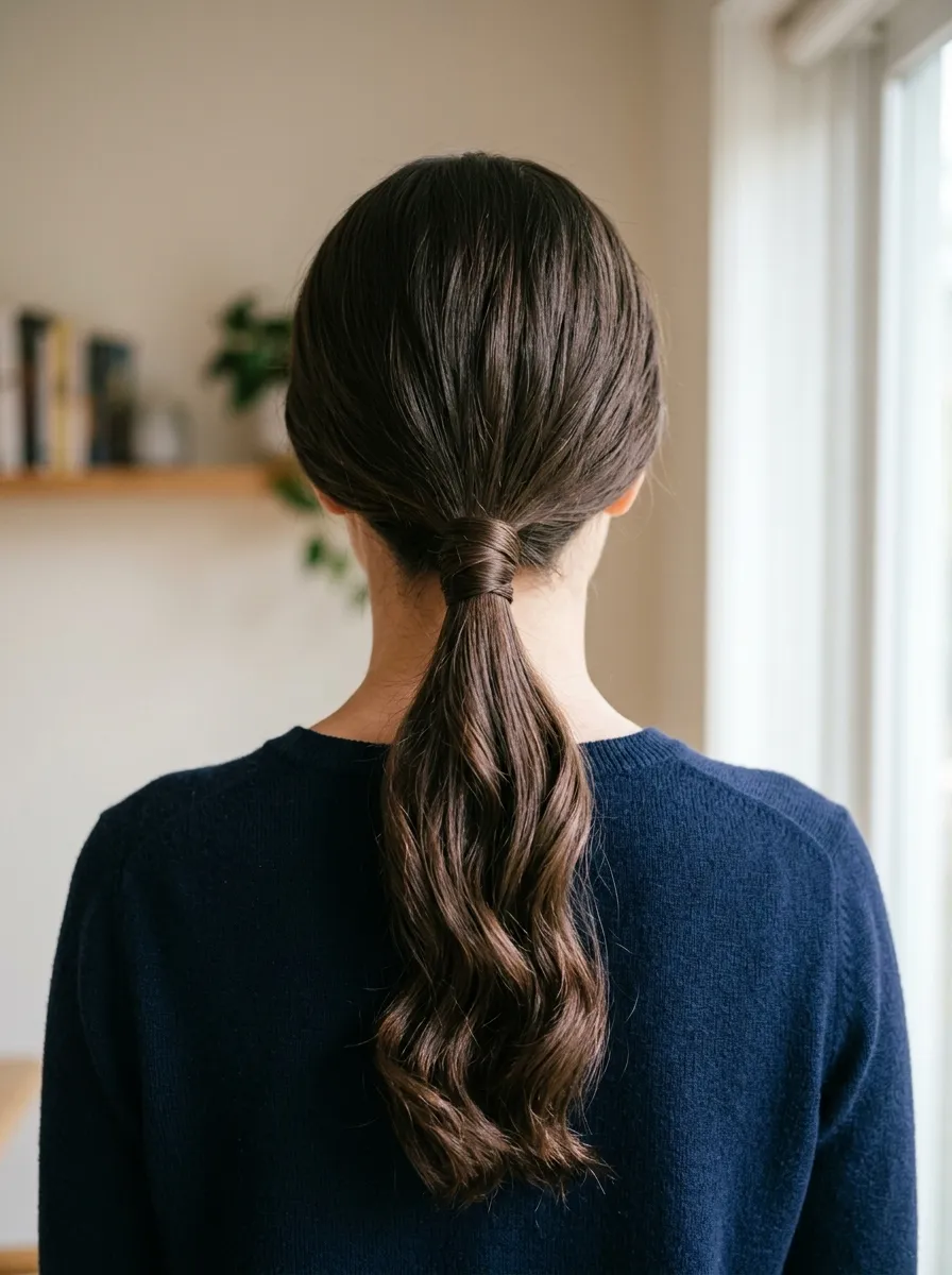 Low Ponytail with a Wrapped Base