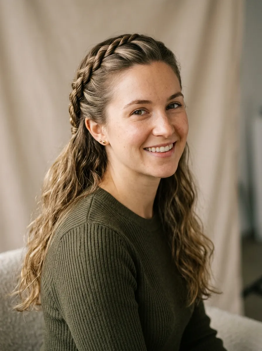 Rope Braid Half Up Style