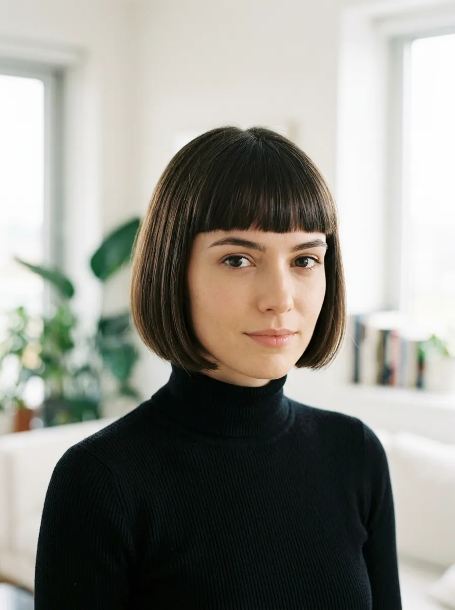 French Bob with a Blunt Fringe