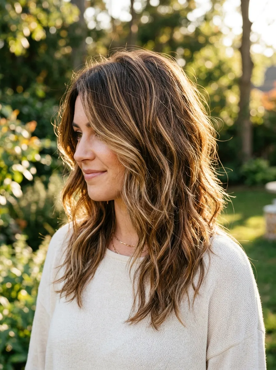 Shag with Balayage Highlights