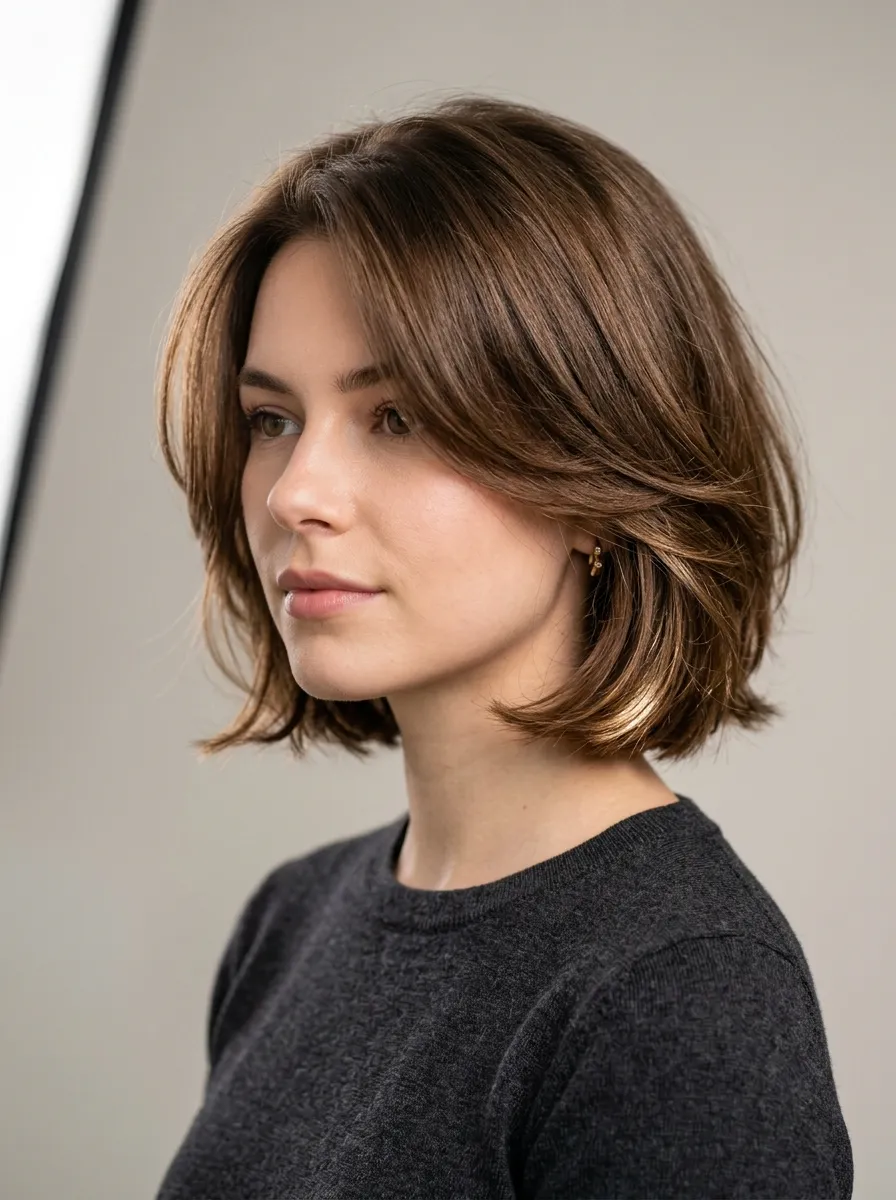 Short Layered Bob with Movement