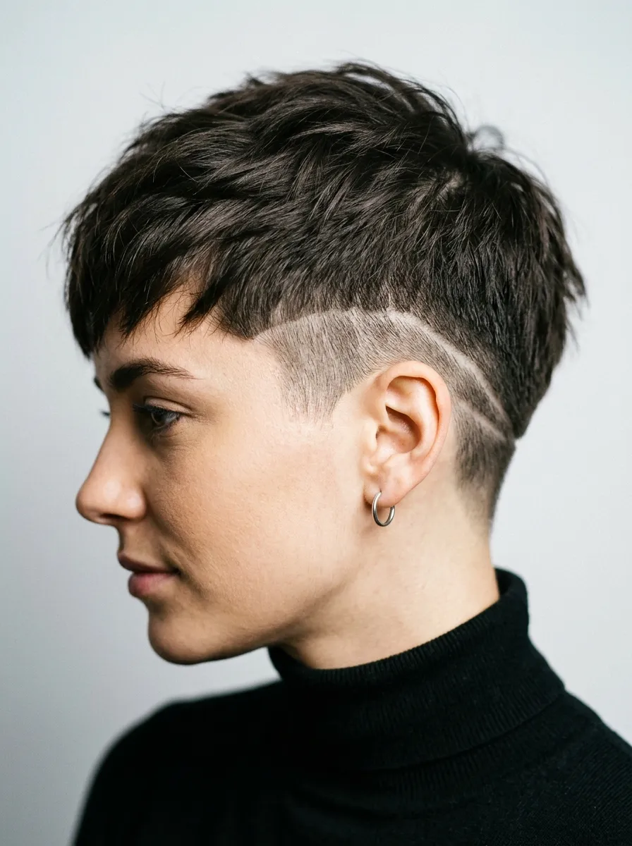 Cropped Undercut With Shaved Design