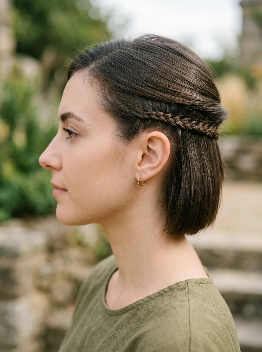 Braided Accent on Short Hair