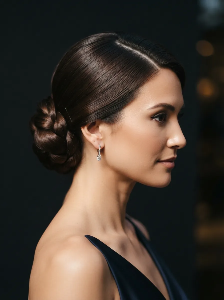 Chignon With a Side Part