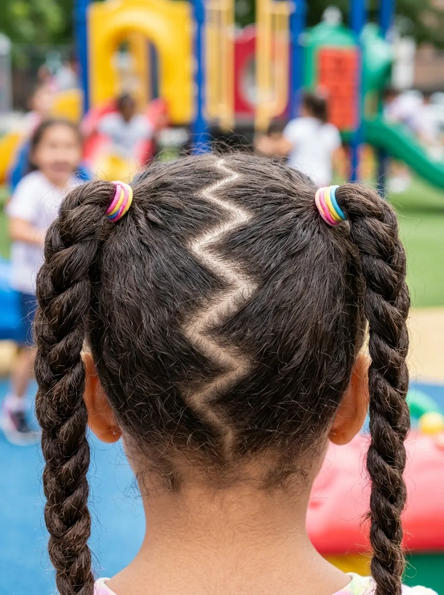 Zigzag Part Pigtails