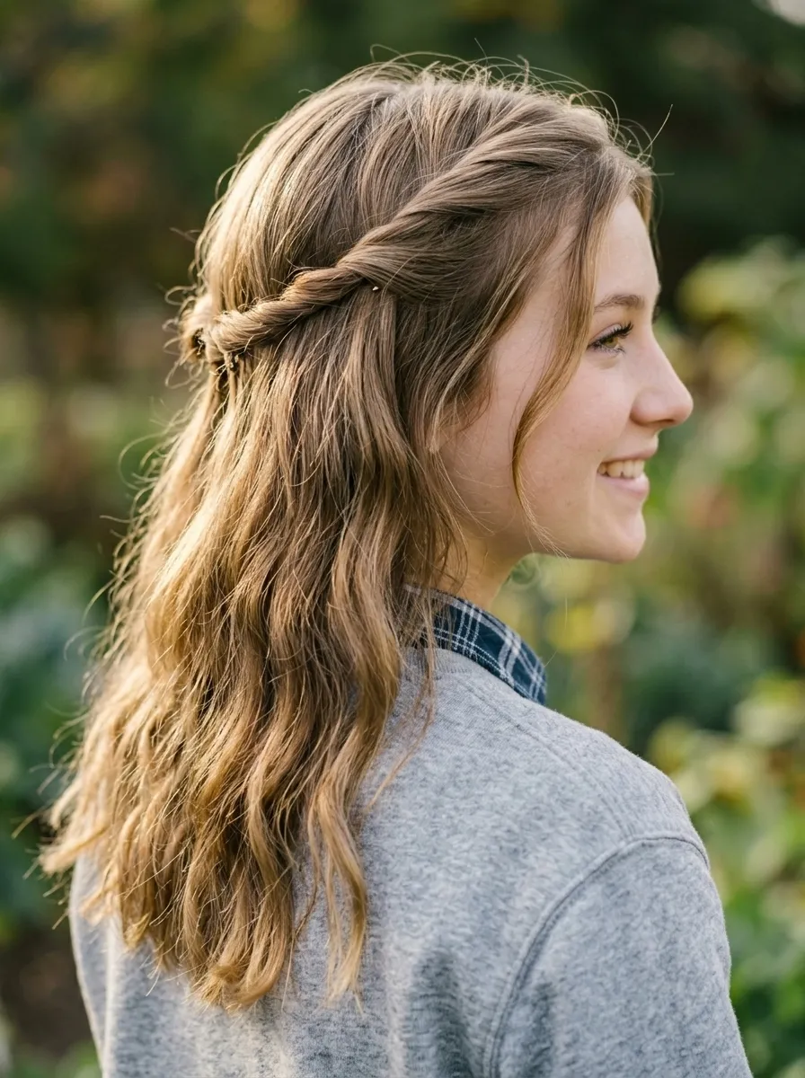 Two-Minute Twisted Half-Up