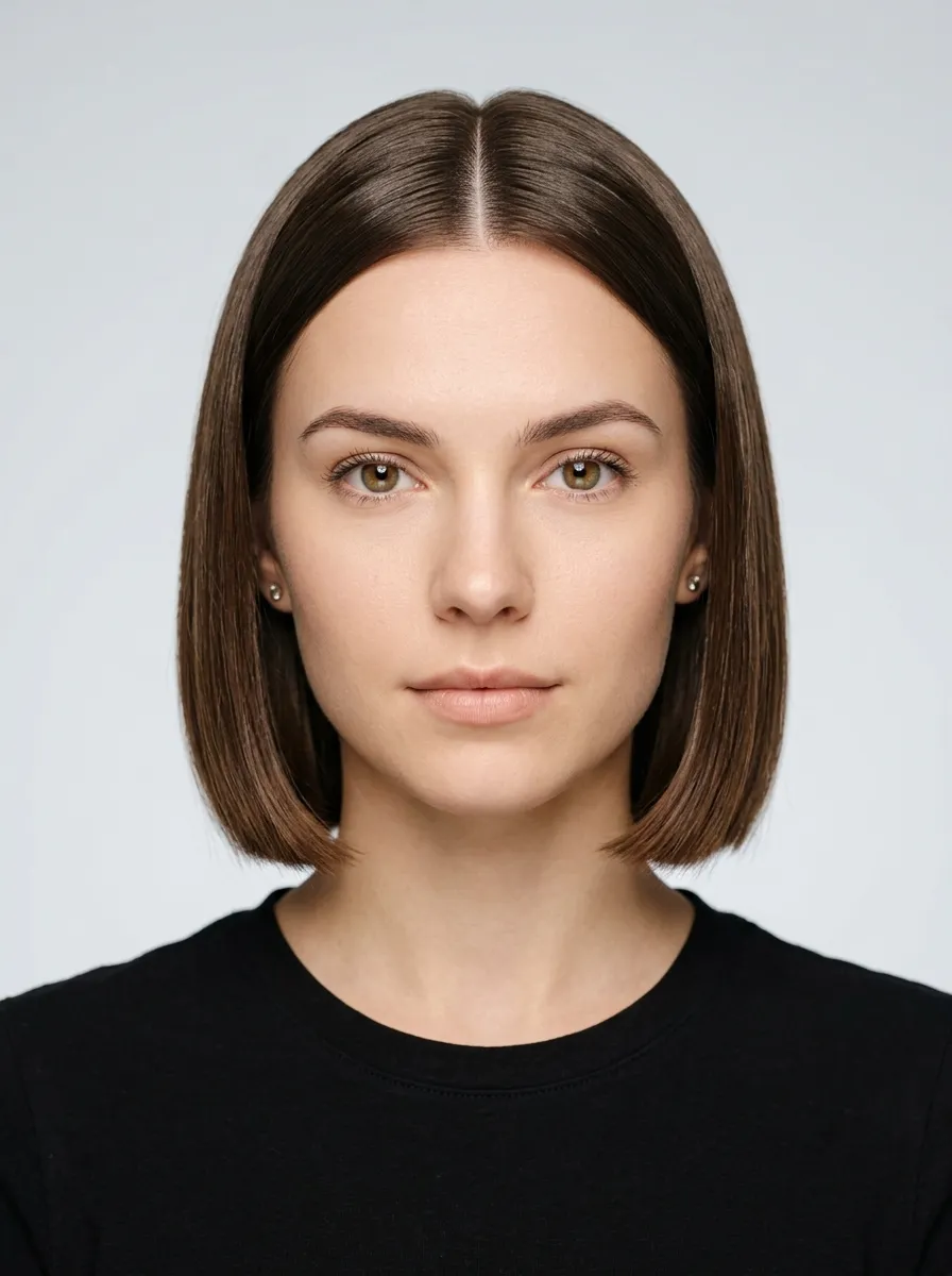 The Center Part Bob with No Fringe
