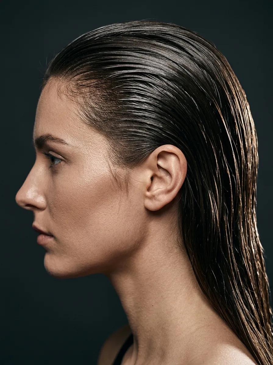 Wet Look Slick Back