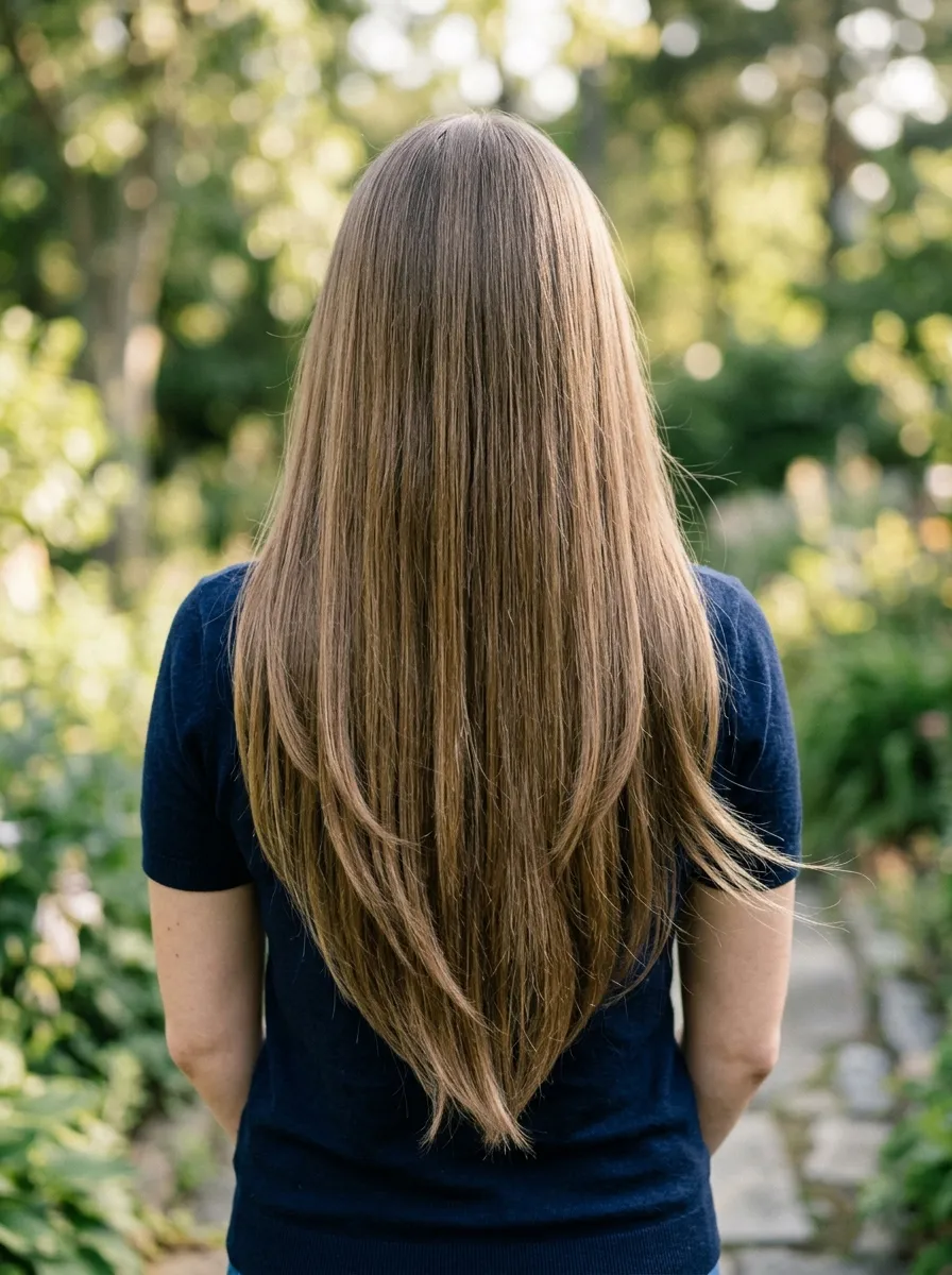 V Shaped Cut Layers for Thick Hair