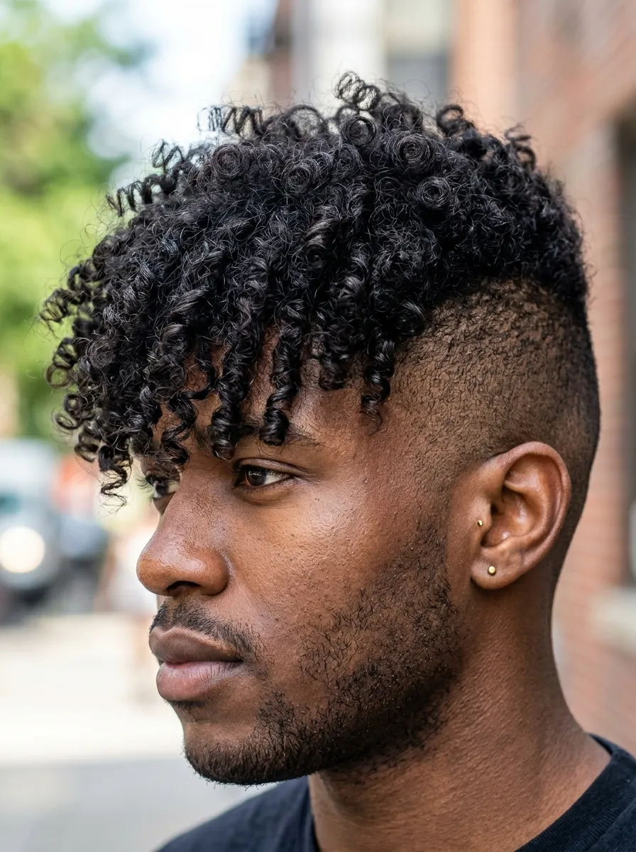 Curly Fringe With Buzzed Sides